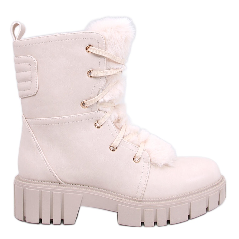 Melvin Beige nauhalliset nilkkurit turkisella