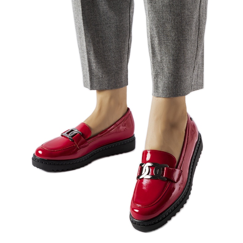 Inna Vincezan punaiset patentoitu mokasiinit punainen