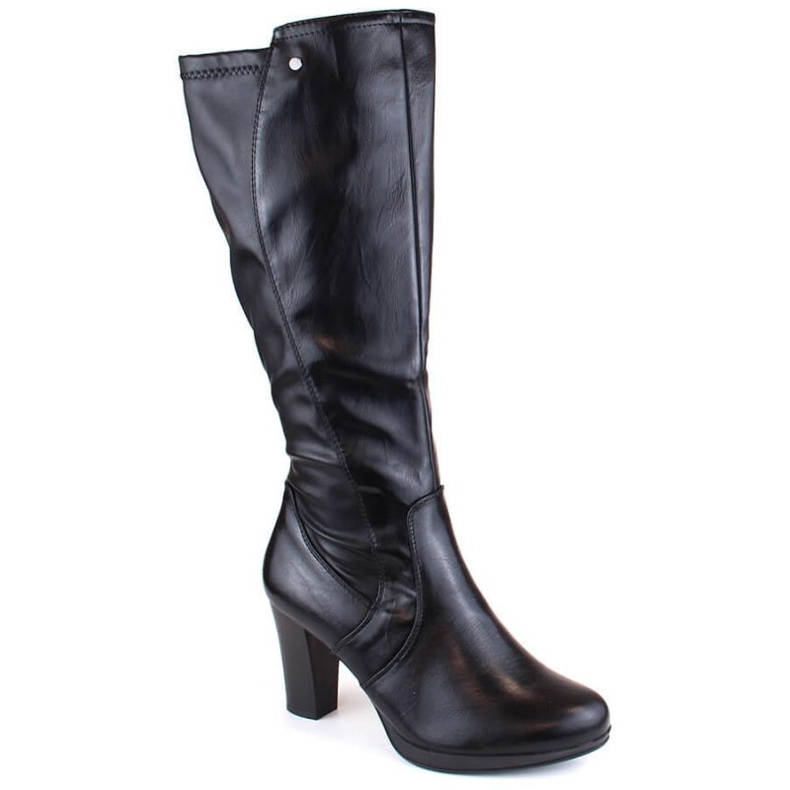 Korkeakorkoiset saappaat joustavalla selkänojalla, eristetty M.Daszyński W SAN27A, musta