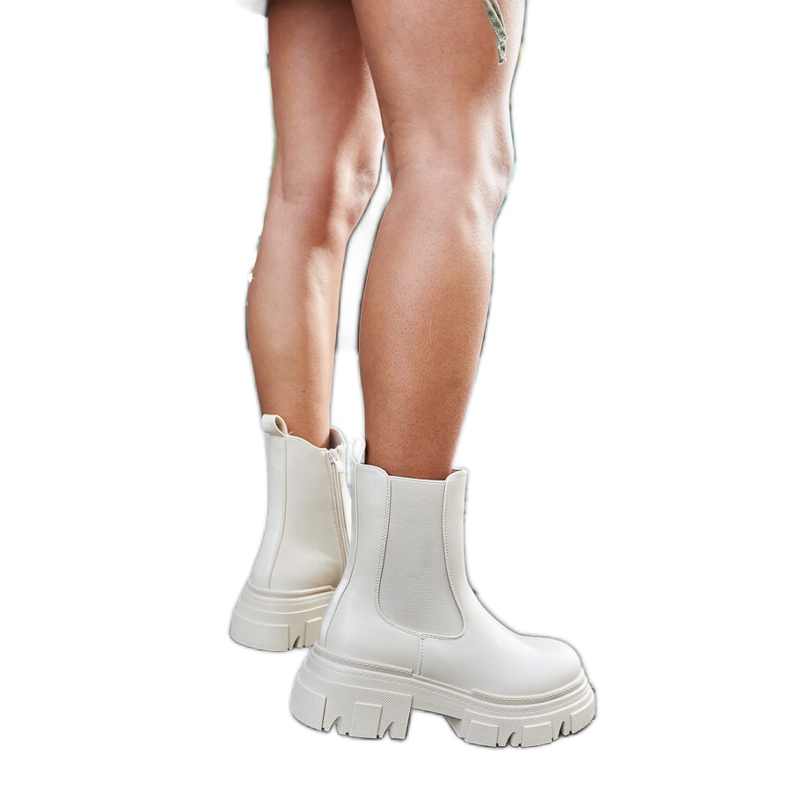 Kermanväriset nilkkurit, joissa kumiosa D'Isola beige