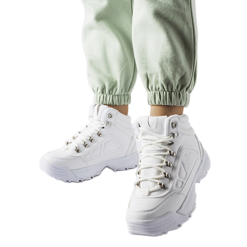 Valkoiset korkeat lämpimät kengät Kappa 242968 Shivoo valkoinen