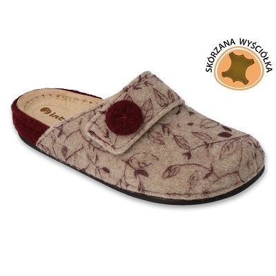 Naisten Inblu tossut nahkaverhoilulla 155D142 beige