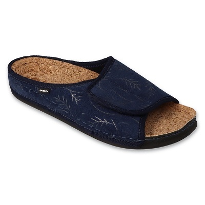 Inblu naisten tossut korkkisisäkkeellä 155D140, laivastonsininen, tarranauhalla