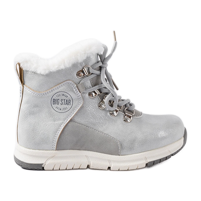 Harmaa lämpimät lasten kengät Big Star KK374178 hopea