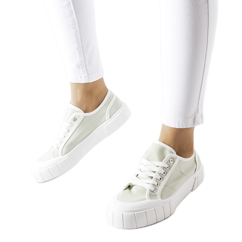 Vihreät lenkkarit paksulla Egidio-alustalla