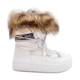 Naisten nauhalliset lumisaappaat Valkoinen Santero