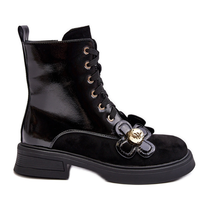 S.Barski Muodikkaat naisten vetoketjulliset nilkkurit koristeilla D&amp;A MR870-76 musta