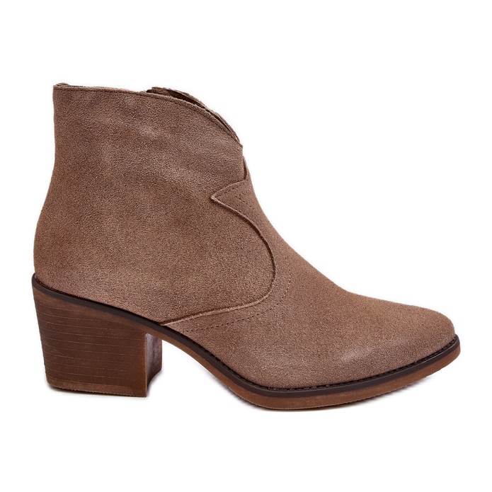 S.Barski Mokka Cowboy-saappaat vetoketjulla D&amp;A SN622-29 Tummanbeige