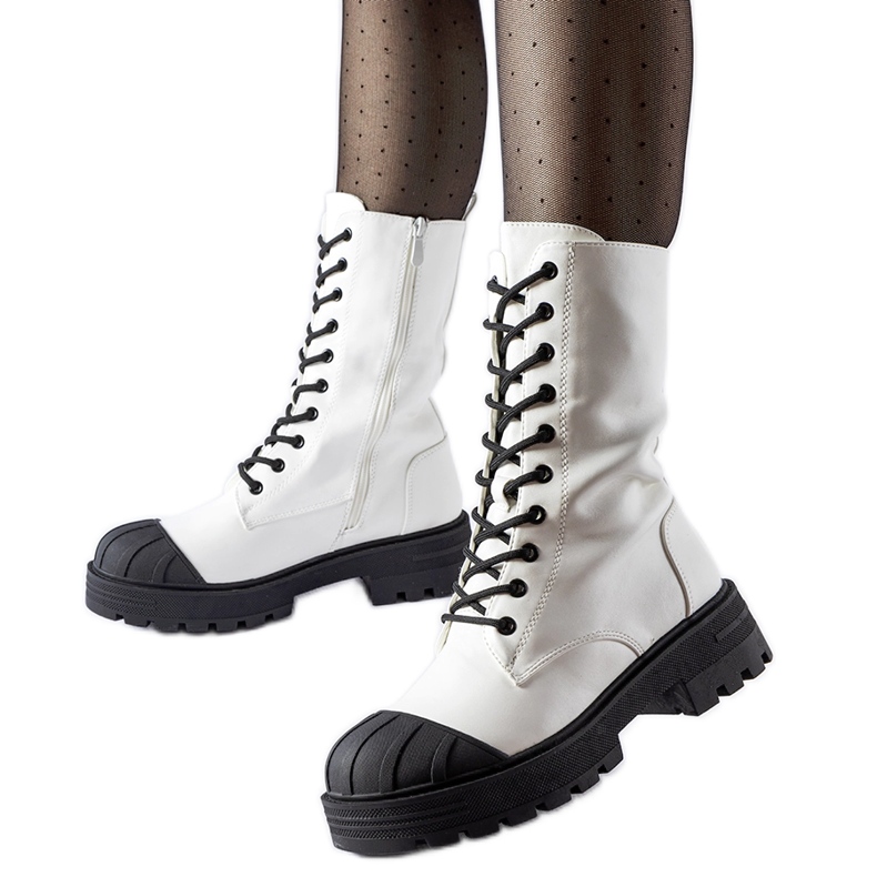 Cardinale naisten valkoiset eristetty työsaappaat valkoinen