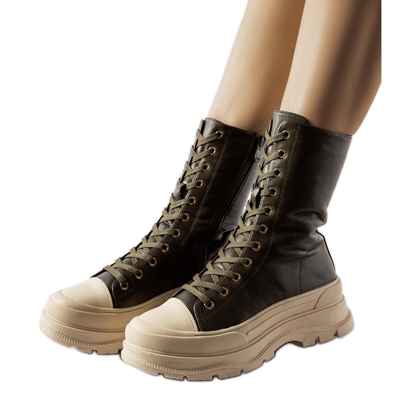 Giselda tummanvihreät kengät paksulla pohjalla