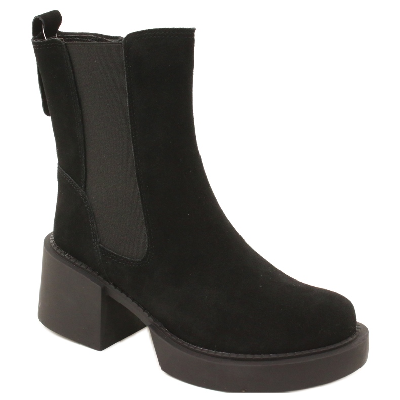 Filippo Nahkaiset mokkanahkaiset korkeakorkoiset saappaat, mustat