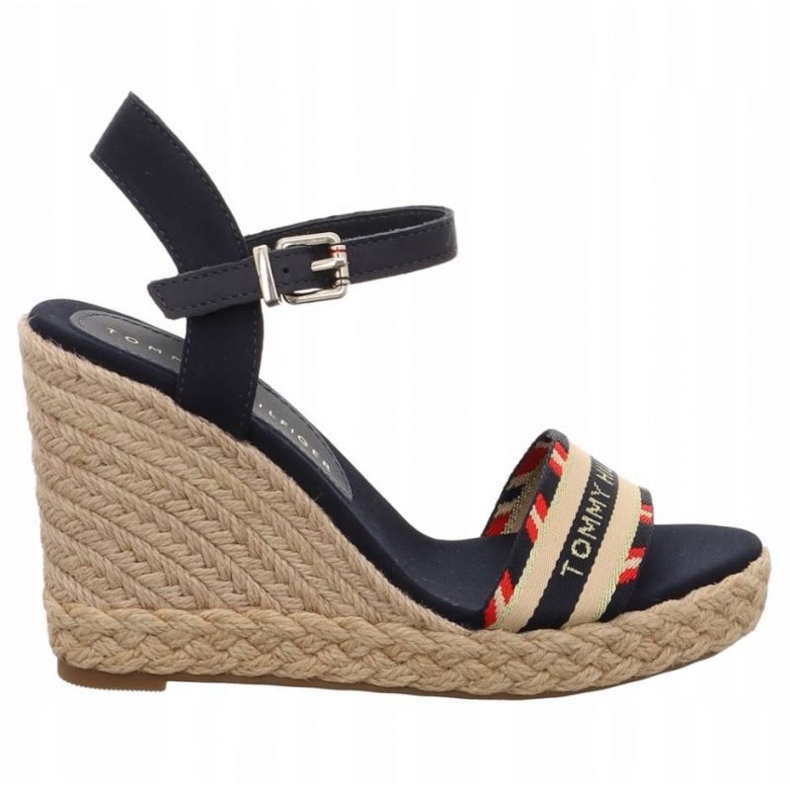 Tommy Hilfiger Corporate nauhat High Wedge Sandaalit W FW0FW06295 sininen