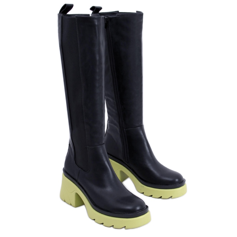 Woods BLACK/BLUE saappaat värillisillä pohjalla musta