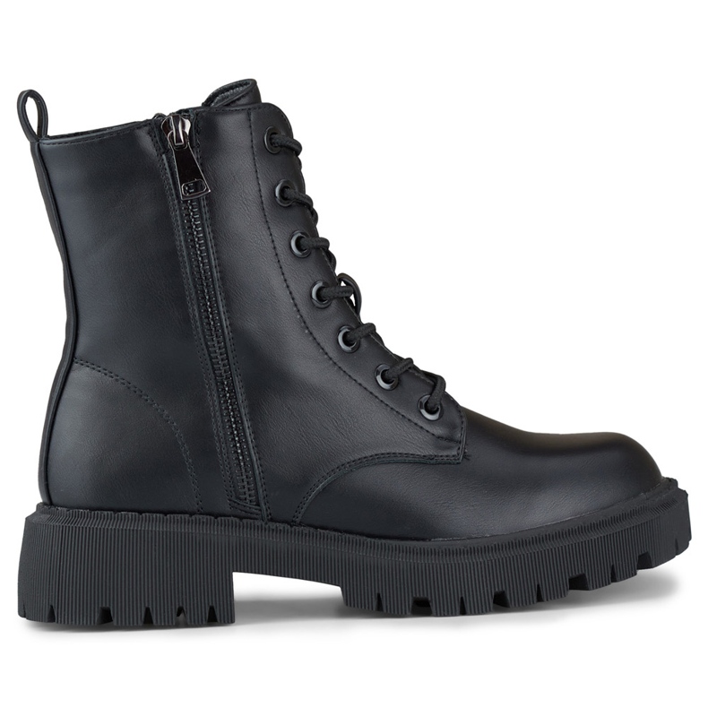 Naisten mustat eco-nahkaiset nilkkurit