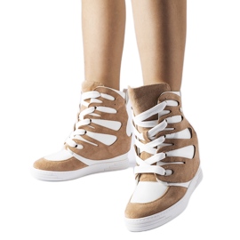 Pantaleonen valkoiset ja beigenväriset wedge-lenkkarit