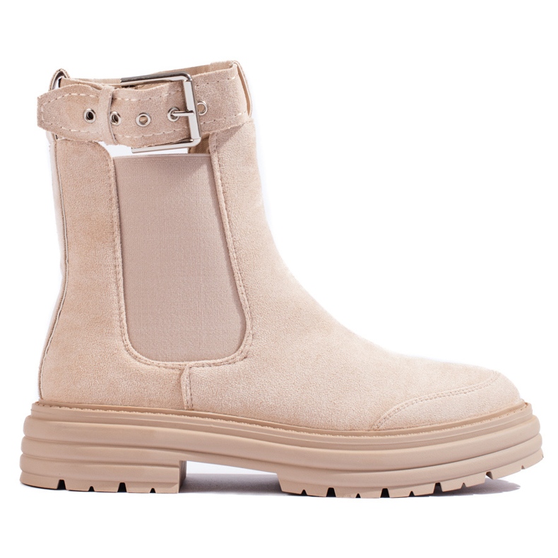 Beiget mokkanahkaiset nilkkurit, joissa Shelovet-solki