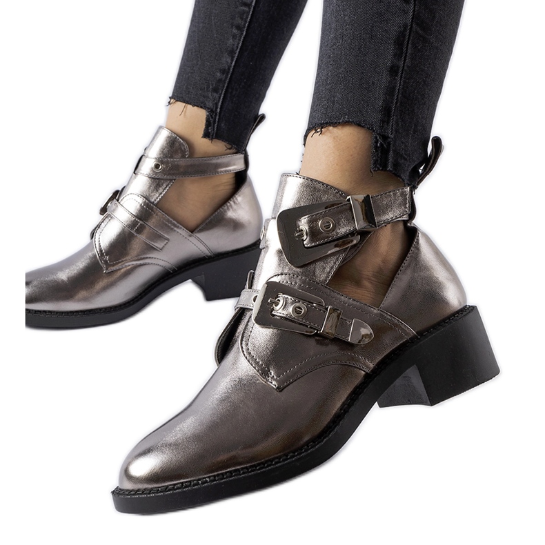 Ritaldin tummat metalliset korkeamalliset nilkkurit hopea