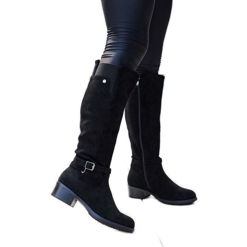 Mustat eristetyt Castelvetro eko-mokkanahkasaappaat