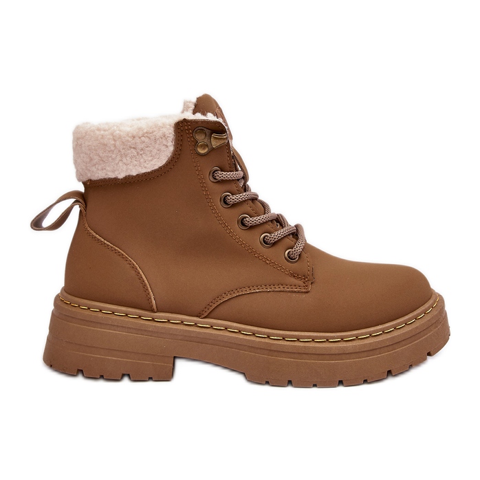 Naisten nahkasaappaat ruskealla lampaannahalla Lynnvia