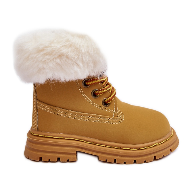 Lasten Trappers vetoketjulliset saappaat Camel Gerande -turkilla ruskea