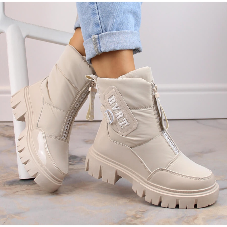 Naisten eristetyt vetoketjulliset lumisaappaat, beige Filippo DBT4960