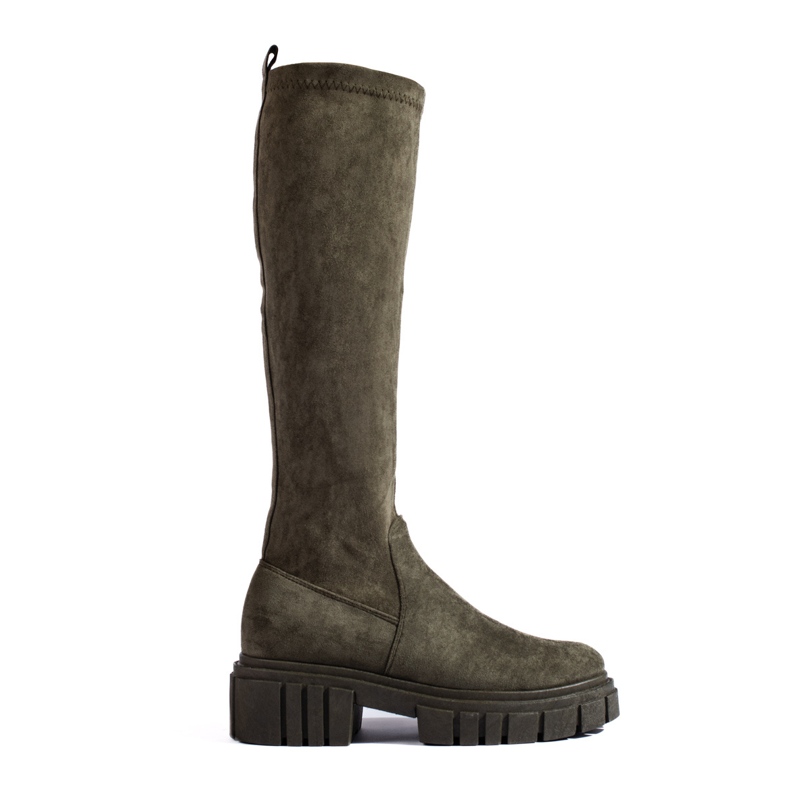 Shelovet tummanvihreät mokkanahkasaappaat