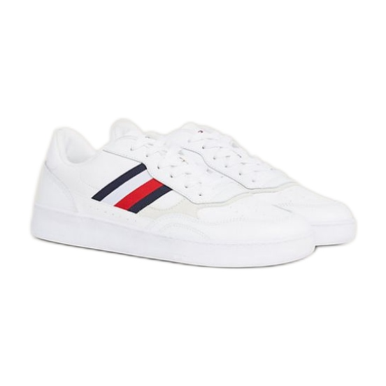 Tommy Hilfiger Court Cupsole Retro Lth Stripes M FM0FM04828YBS kengät valkoinen