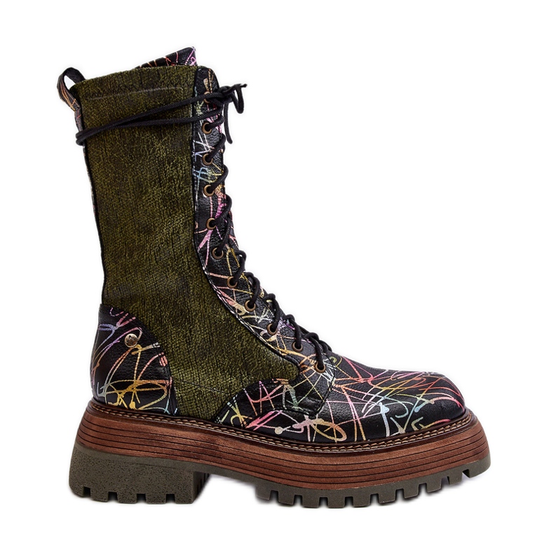 Naisten nahkatyösaappaat Maciejka 06203-09 Monivärinen musta