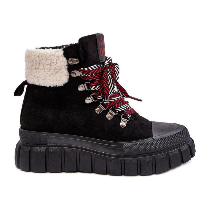Eristetyt Trapper-saappaat paksulla pohjalla, musta Ralotta