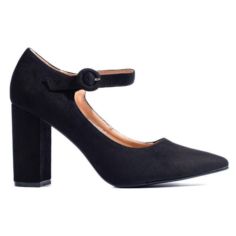 Musta mokkanahka Shelovet korkeakorkoiset pumput