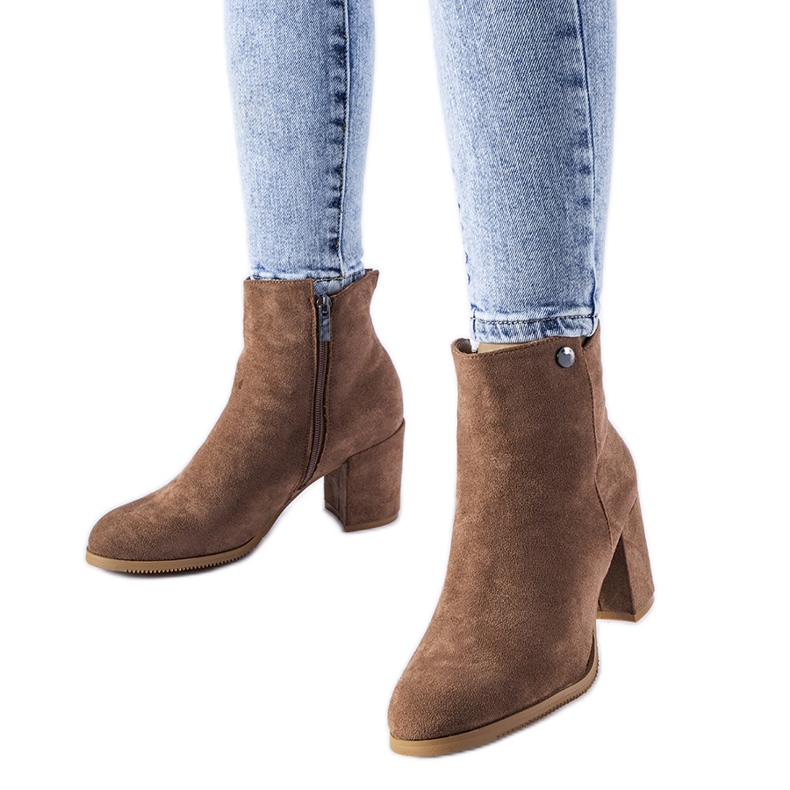 Ruskeat matalakorkoiset saappaat, eko-mokkaa Risano