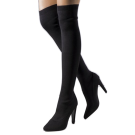 Musta kangas Virginia saappaat