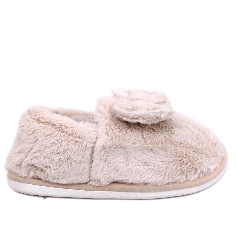 Emres Beige -turkistossut rusetilla