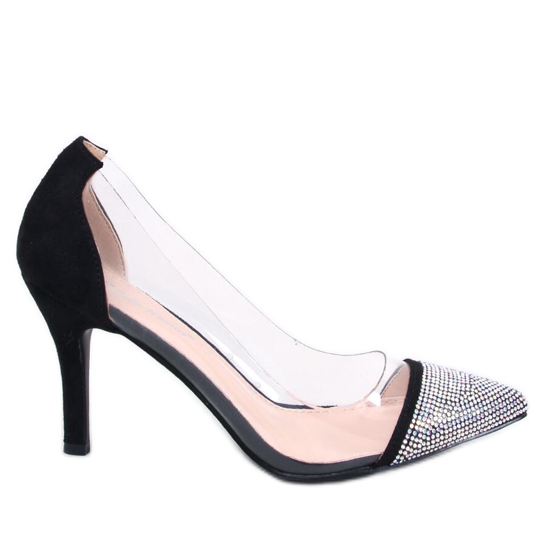 Briana Black naisten läpinäkyvät korkokengät musta