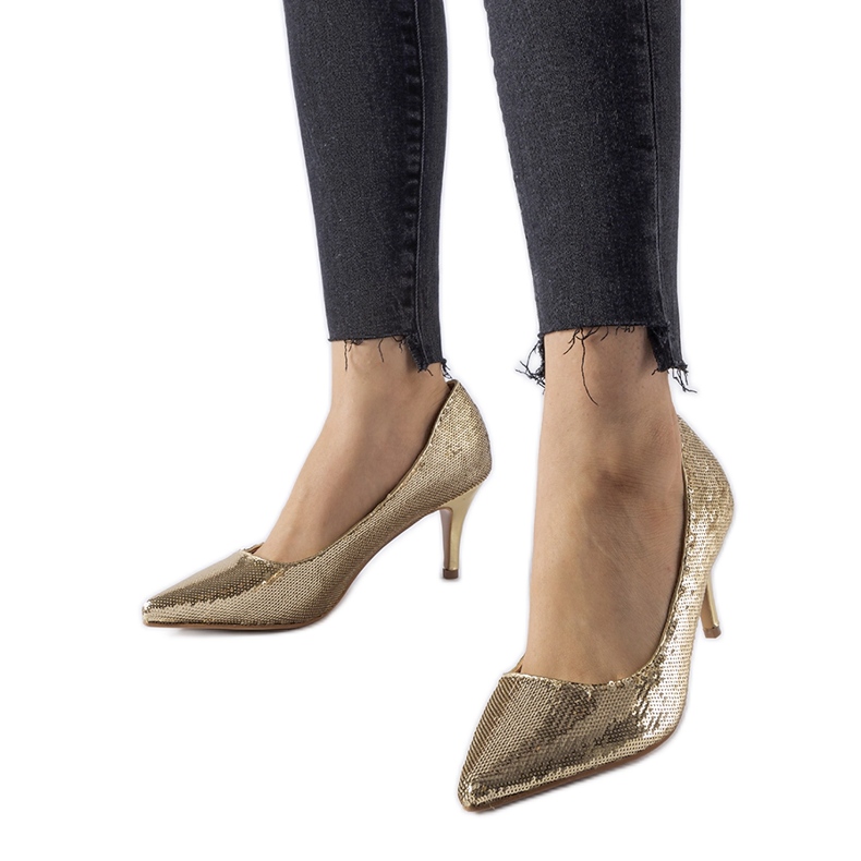 Ernesto kultaiset paljetit stiletto-pumput kultainen
