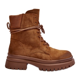 Naisten Trapper-saappaat, paksupohjainen Camel Narelona ruskea