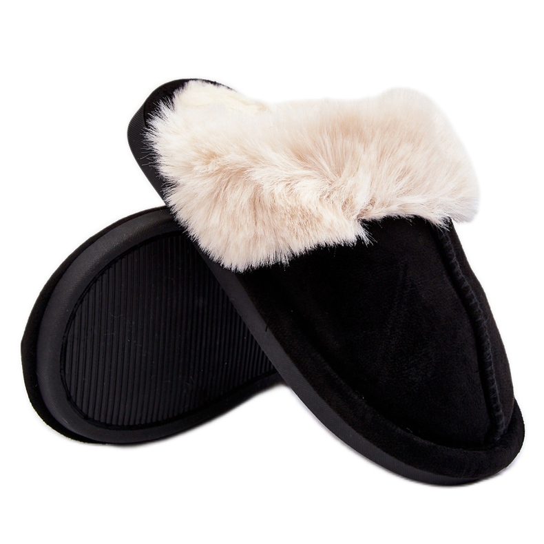 Mustat Befana lasten tossut turkisella