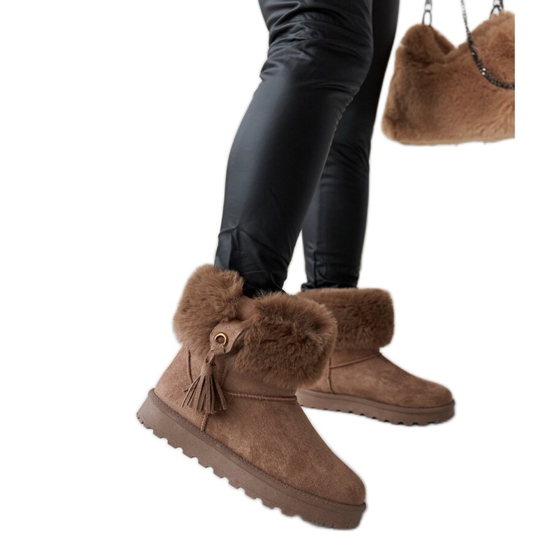 Ruskeat Geradino-lumisaappaat vuorattu turkilla