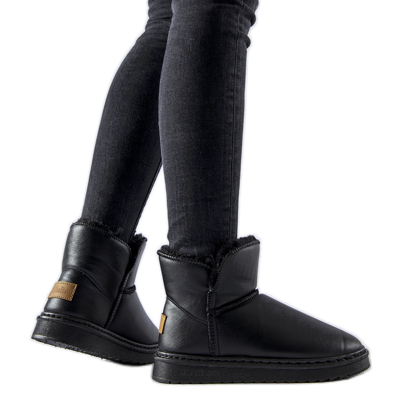 Mustat eristetty Kaufman eko-nahkasaappaat