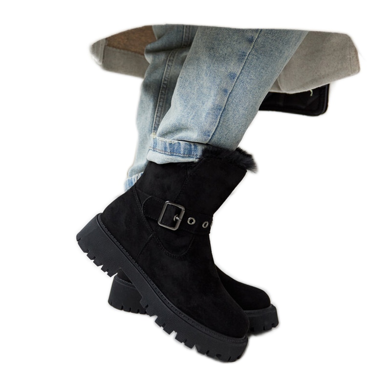 Mustat eristetyt Arturo eco-mokkanahkasaappaat