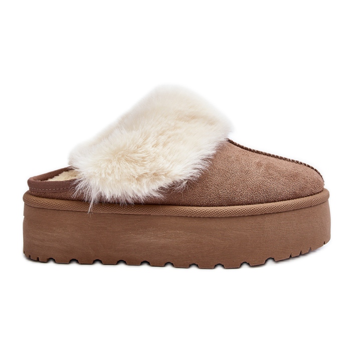 Khaki Starlyn naisten lumisaappaat, joissa paksu pohja beige