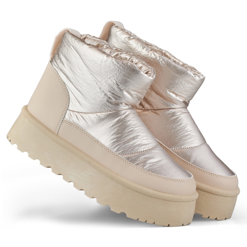 Naisten talvisaappaat alustalla beige