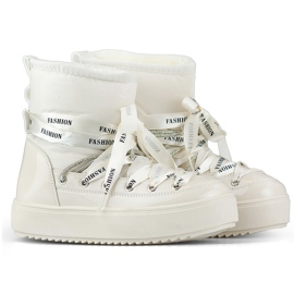 Naisten koristeelliset lumisaappaat, beigenväriset talvikengät