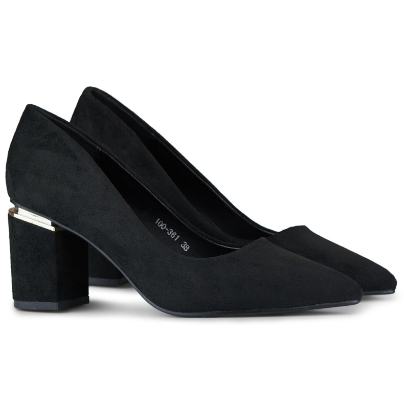 Mustat naisten mokkanahkaiset korkokengät