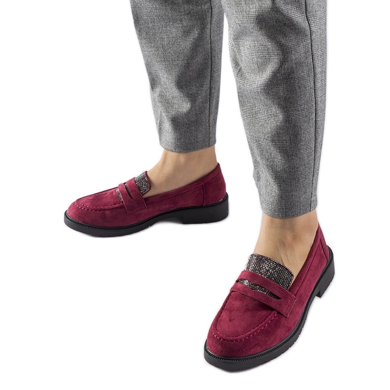 Ippoliton viininpunaiset loaferit strassilla punainen