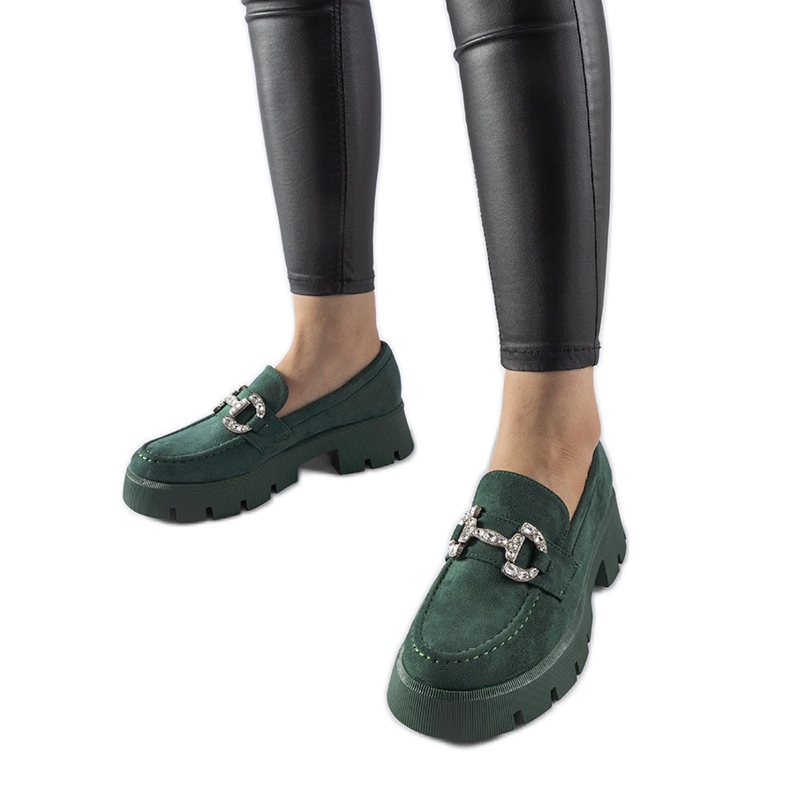 Vihreät mokasiinit Giacomo strassilla