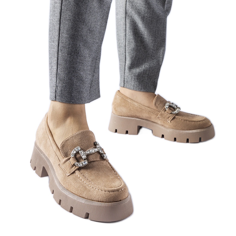 Giacomon beige-loaferit strassilla