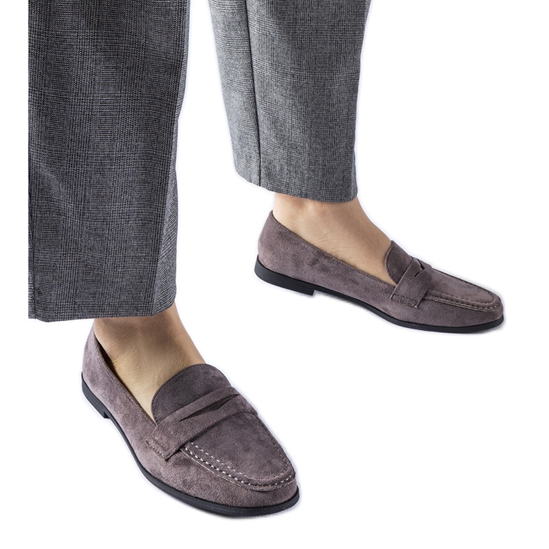 Tummanharmaat Medfordin eko-mokkasiinit