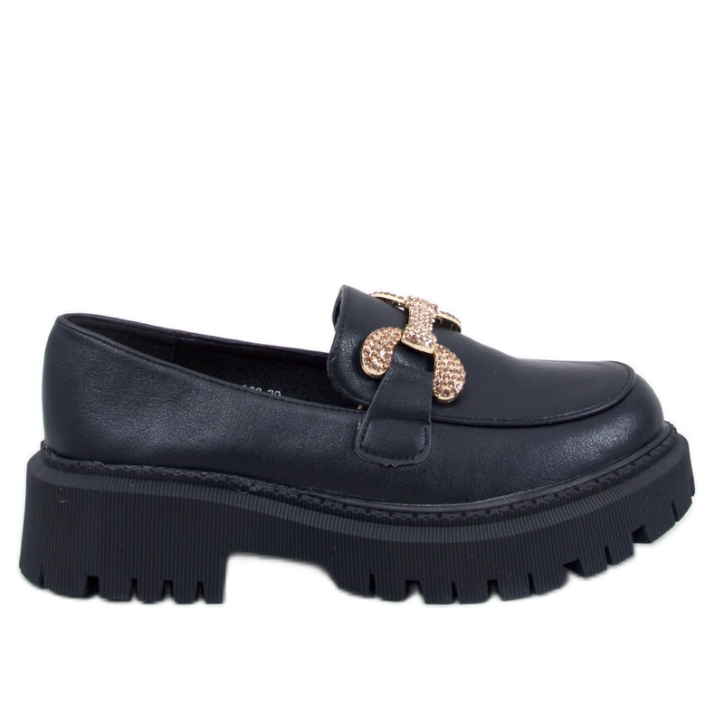 Buess Black alustan täysjyvämokasiinit musta