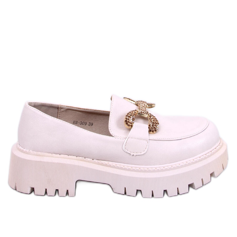 Buess Beige alustan täysjyväiset mokasiinit